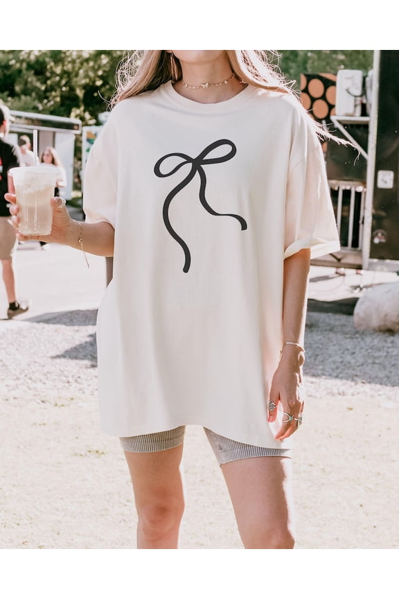 Coquette Bow Shirt, Cute Bow T Shirt, Trendy Ribbon Shirt, Shirt With Bows, Her, Minimalist Coquette Tee, Girly Bow Tshirt All Size S-5Xl
