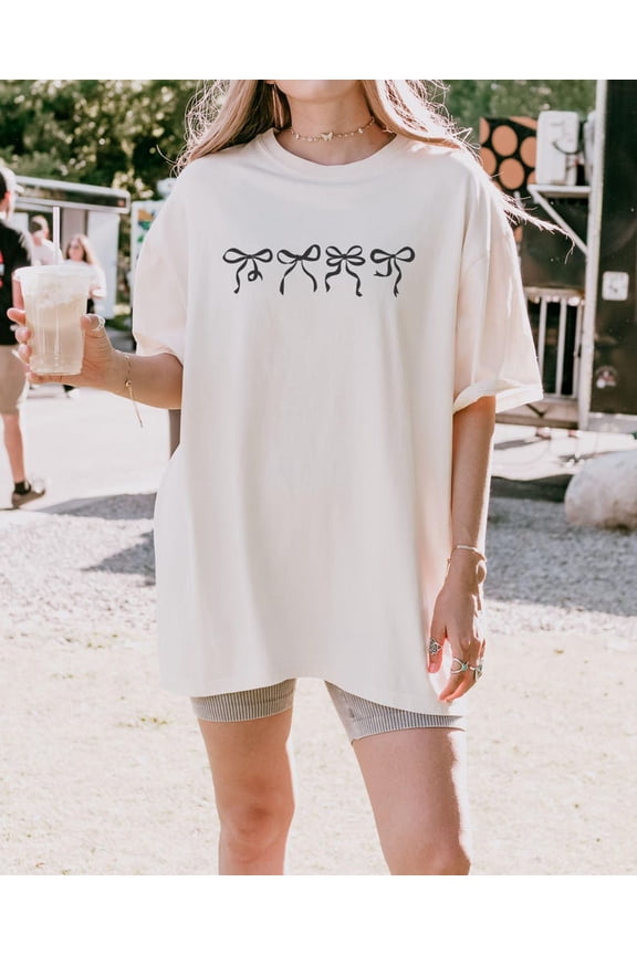 Coquette Bow Shirt, Cute Bow T Shirt, Trendy Ribbon Shirt, Shirt With Bows, Her, Minimalist Coquette Tee, Girly Bow Tshirt All Size S-5Xl