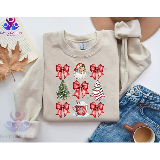 SO ME Sequins Bow Ribbon Embellished Christmas Sweater