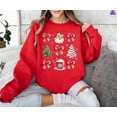 thumbnail image 1 of Coquette Bow Sweatshirt, Cute Red Ribbon Santa Sweatshirt, Merry Christmas Bows Sweater, Christmas Gift, Gift For Women, 1 of 5