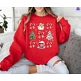 thumbnail image 1 of Coquette Bow Sweatshirt, Cute Red Ribbon Santa Sweatshirt, Merry Christmas Bows Sweater, Christmas Gift, Gift For Women, 1 of 5