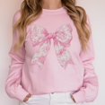 thumbnail image 1 of Coquette Bow Sweatshirt Love Toile de Jouy Pink Bow Fancy Chinoiserie Print Trendy Sweatshirt Coquette Aesthetic Bow Cute Friend Gift, 1 of 5