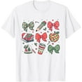 thumbnail image 1 of Coquette Bow Teacher Christmas Elementary School Xmas Winter T-Shirt Shirts, 1 of 3