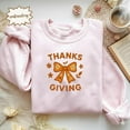 thumbnail image 1 of Coquette Bow Thanksgiving Embroidered Shirt | Autumn Fall Embroidery Tee | Thankful Embroidered Top | Thanksgiving Gift Embroidered Shirt, 1 of 5
