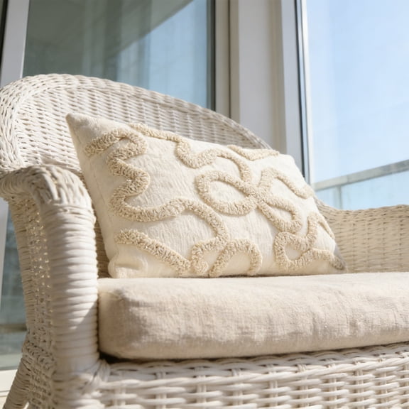 Coquette Bow Tufted Throw Pillow Cover Boho Neutral Pillow Cushion Case Farmhouse Modern Decorative for Bed Outdoor Couch Bedroom Car,11.81x19.69 In