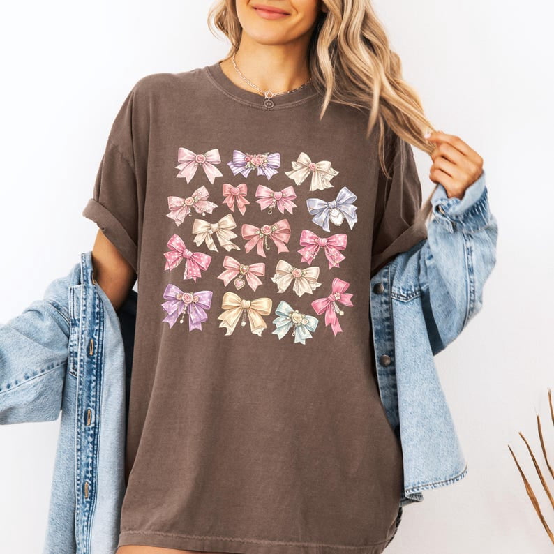 Coquette Bow Vintage Ribbon Feminine Aesthetic Graphic, Soft Retro ...