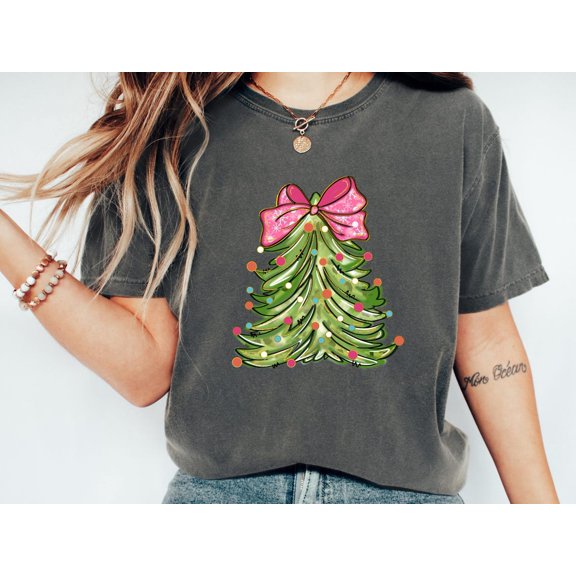 Coquette Bow Winter Tree T-shirt, Girly T-shirt Sweatshirt All Size S-5XL