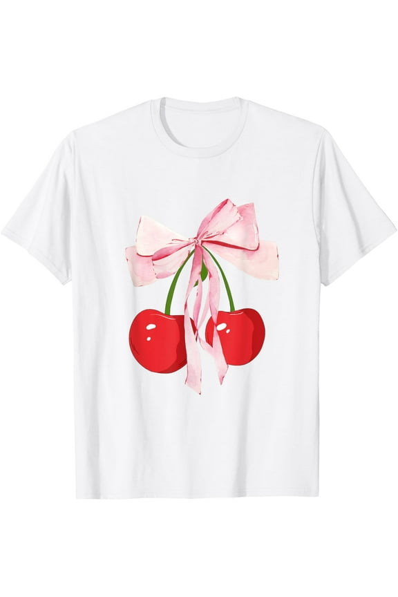 Coquette Bows with cherries Cute Coquette girl clothes T-Shirt