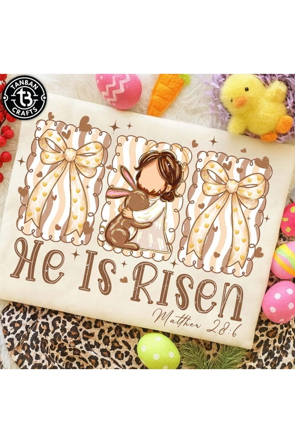 Coquette Brush Stroke Jesus He Is Risen Bible Shirt SAND Unisex S-5XL Hot Trending Shirt