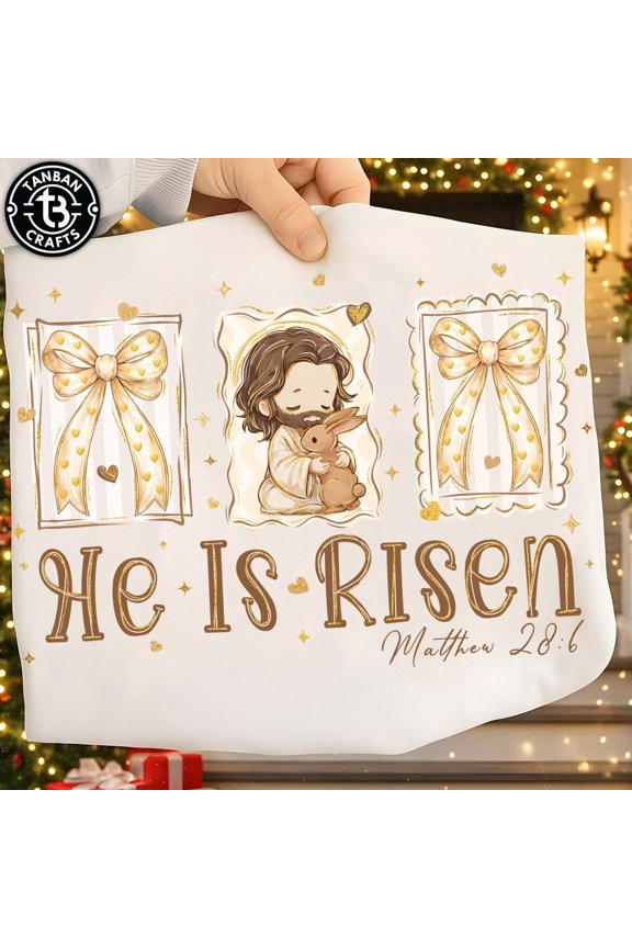 Coquette Brush Stroke Jesus He Is Risen Bible Shirt