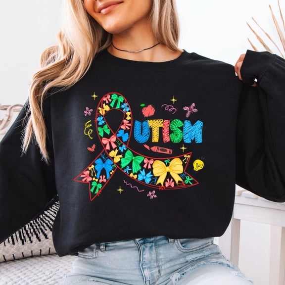 Coquette Brushstroke Autism Shirt, Autism Awareness Shirt, Autism Puzzle Pieces Shirt, Autism Month Tee, Autism Support Shirt, Advocate Sweatshirt All Size S-5XL