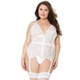 thumbnail image 1 of Plus Size Caged Lace Bustier White 3X/4X, 1 of 1