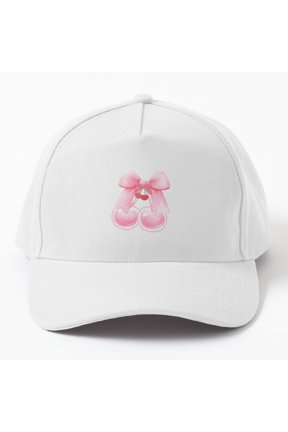 Coquette Cherries Bow Baseball Hat, Fruit Ribbon Aesthetic Graphic Design, Classic Cap