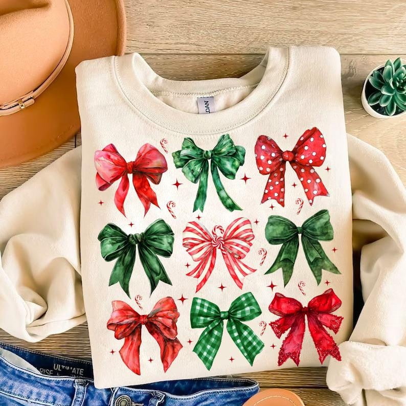 Merry Candy Cane Christmas Crew Neck Sweater