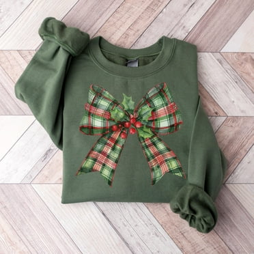 Coquette Christmas Sweatshirt, Christmas Bow Sweater, Holiday Crewneck, Cute Winter Sweatshirt, Women's Holiday Party Shirt, Retro Christmas, Merry Christmas Hoodie