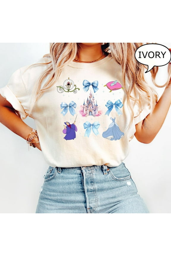 Coquette Cinderella T-Shirt, Coquette Bow Shirt, Disney Cinderella Shirt, Princess Cinderella Shirt, Magic Kingdom Shirt, S-5Xl Shirt