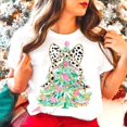 Coquette Colorful glitter Christmas Tree Sweat. Girls Christmas Bow