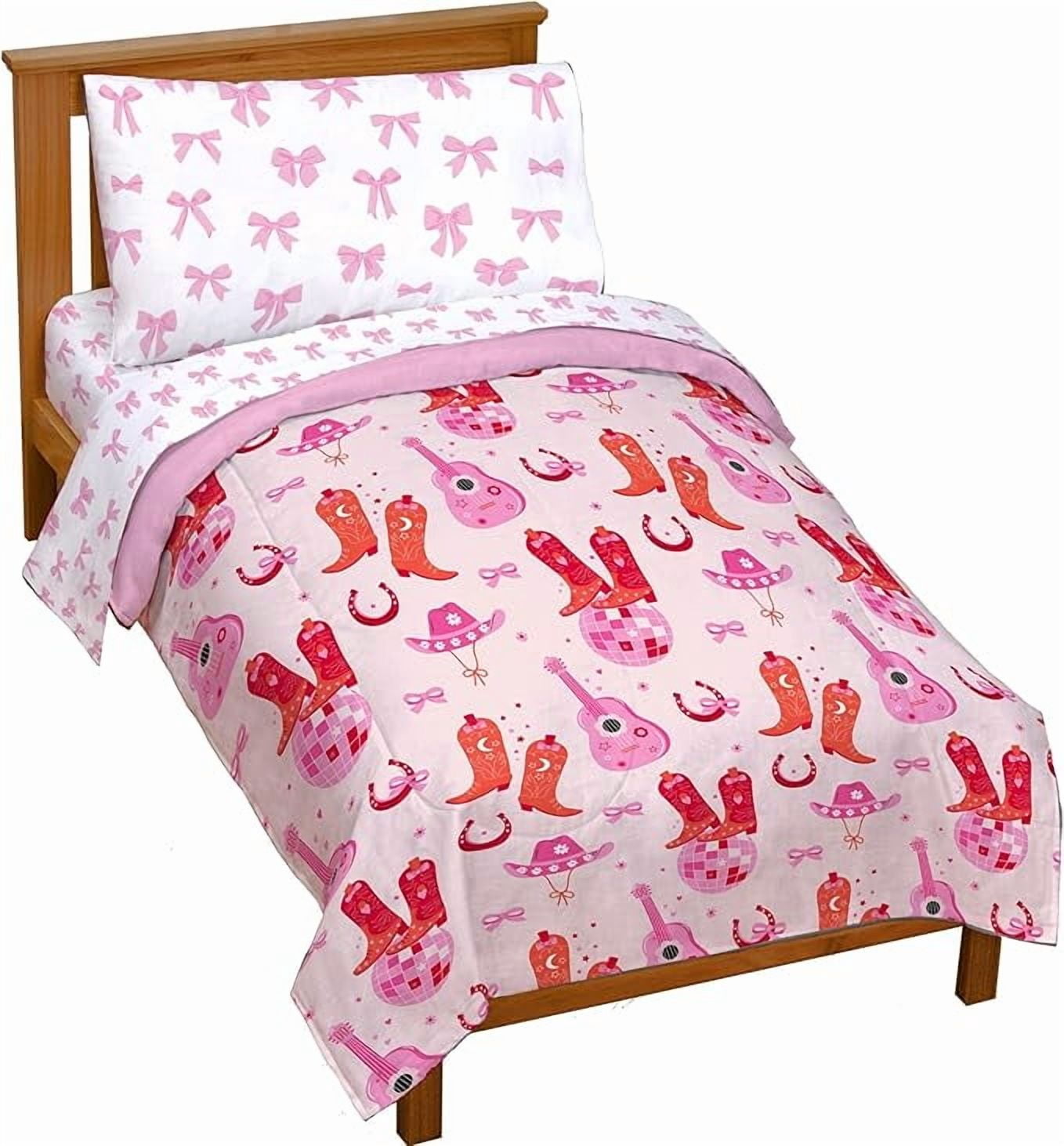Coquette Cowgirl 4 Piece Crib/Toddler Size Comforter Set - Trendy Girly Bedding