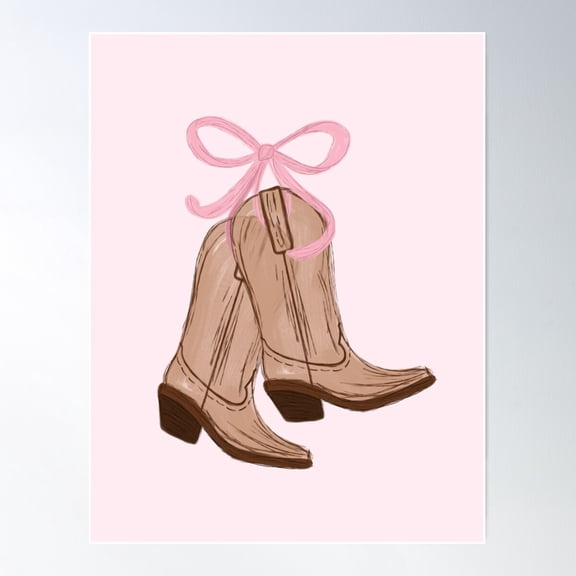Coquette Cowgirl Boots Poster, 8x12 UNFRAMED