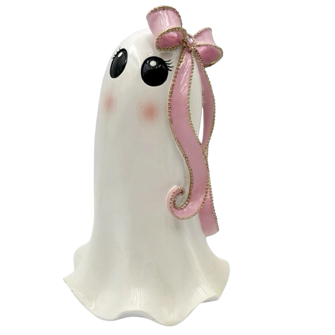 Coquette Cute Ghost Girl Figurine with Pink Bow Halloween 2025 NEW 👻🎀 ...