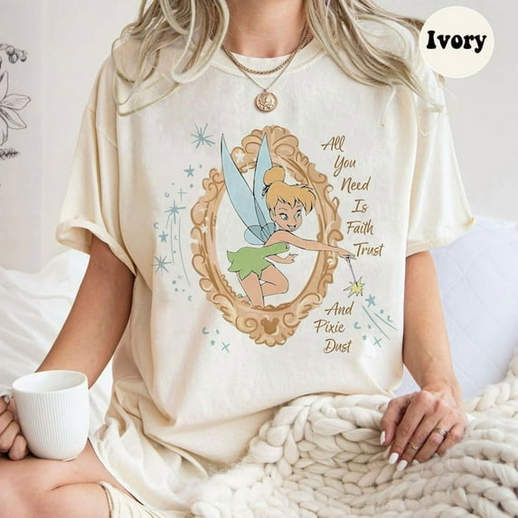 Coquette Disney Tinkerbell Shirt, Disney Princess Tinkerbell Shirt, Tinkerbell 1953 Neverland Shirt, Disney Matching Tee, Magic Kingdom Tee,Natural Color,Size L