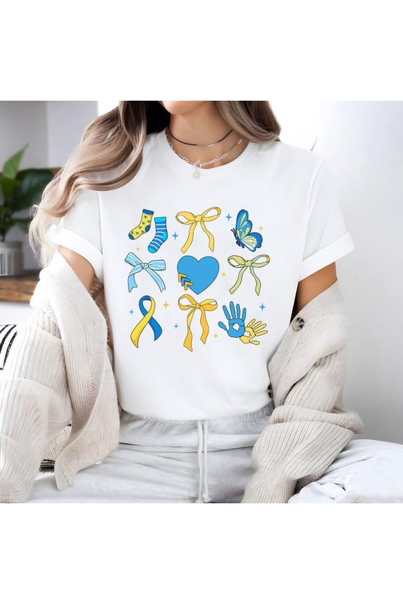 Coquette Down Syndrome Shirt, Down Syndrome Awareness Shirt, T21 Mom Tee, Sped Teacher Gift, Unisex Cotton T-Shirt, Size S-5XL