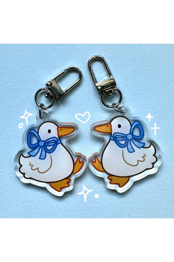 Coquette Duck Acrylic Keychain Charm, random 1 pack