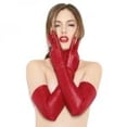 thumbnail image 1 of Matte Wetlook Gloves Merlot Os, 1 of 2