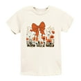 thumbnail image 1 of Coquette Fall Floral Orange - Youth Short Sleeve Graphic T-Shirt, 1 of 7