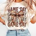 thumbnail image 1 of Coquette Football Mom T-Shirt, Retro Game Day Football Shirt, Fall Football Season Tee, Cute Football Bow Sports Mom Shirt, 1 of 5