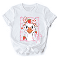 thumbnail image 1 of Coquette Goose with Strawberry Bow T-Shirt, Navy, Black and White Cute Tee, 1 of 14
