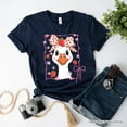 thumbnail image 1 of Coquette Goose with Strawberry Bow T-Shirt, Navy, Black and White Cute Tee, 1 of 11