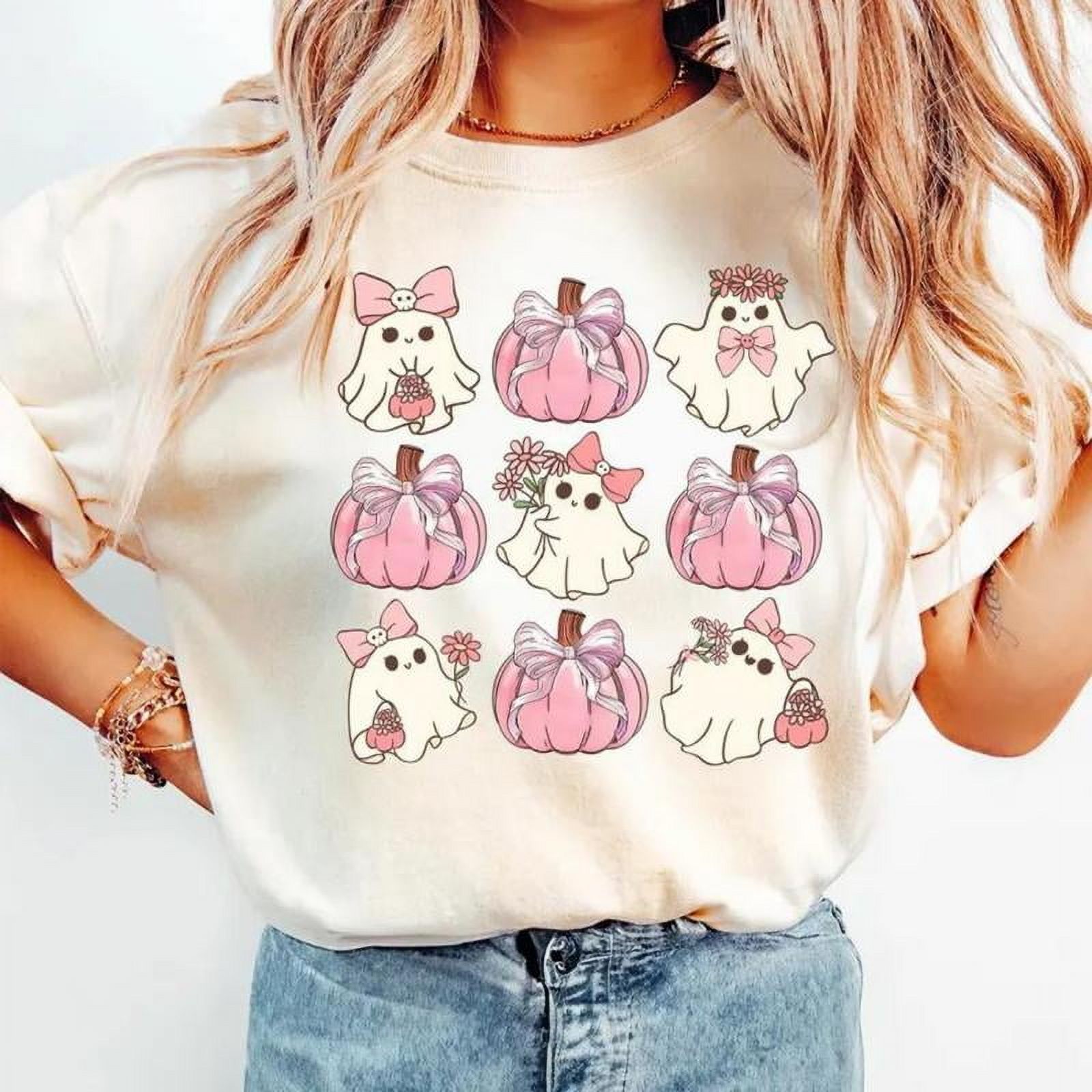Coquette Halloween . Cute Ghost Graphic Streetwear T Clothing for fan