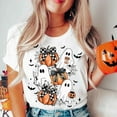 thumbnail image 1 of Coquette Halloween Shirt, Spooky Season Bow Tee, Aesthetic Girly Ghost T-Shirt, Trendy Cute Halloween Graphic Shirt for Women, Teens, 1 of 5