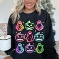 thumbnail image 1 of Coquette Halloween Sweatshirt, Neon Ghost and Pumpkin Shirt with Girly Bow, Spooky Season Social Club SWEAT Sweatshirt, Trendy Fall Graphic for Women, 1 of 5