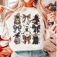 thumbnail image 1 of Coquette Halloween Sweatshirt with Cute Ghost, Pumpkin, Brown Bow, Spooky Season Social Club Shirt, Girly Halloween Mama Fall Aesthetic Outfit, 1 of 5