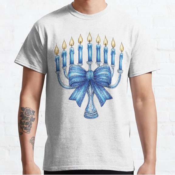 Coquette Hanukkah Glitter Menorah Classic T-shirt