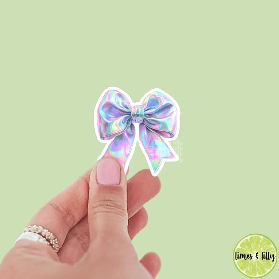 Coquette Iridescent Bow Sticker