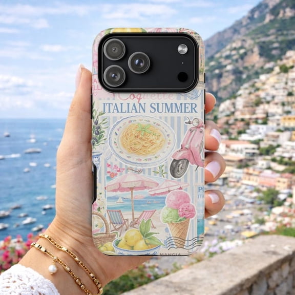 Coquette Italian Summer Spaghetti Vespa Beach Phone Case 17 11 12 13 14 15 17 Pro Max