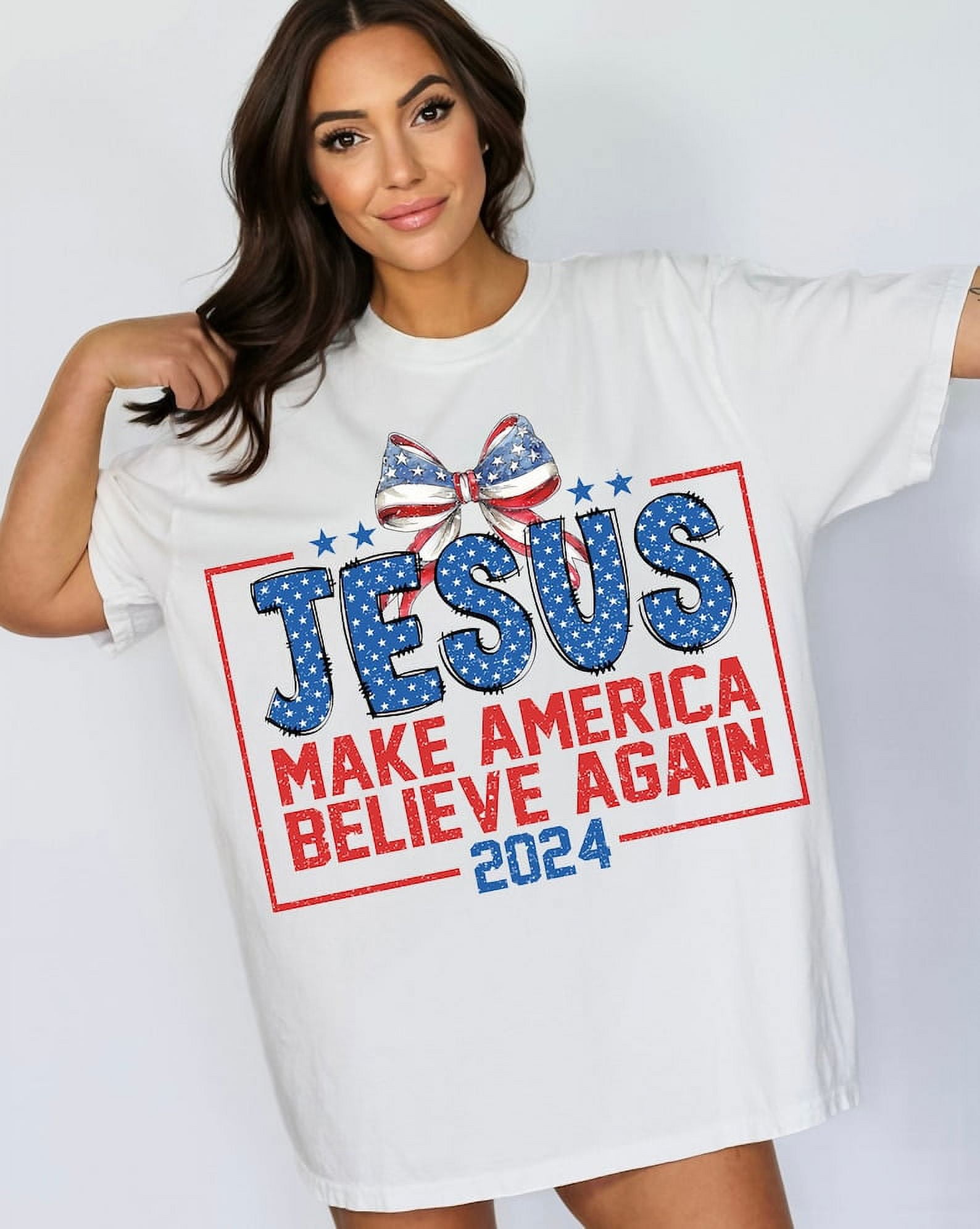 Coquette Jesus 2024 Make America Believe Again PNG, Jesus Png