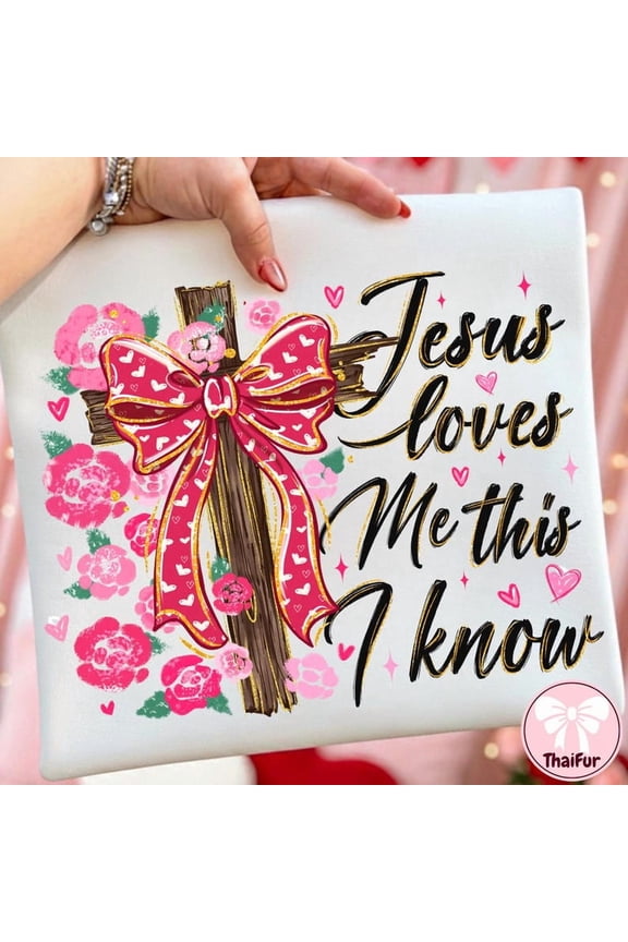 Coquette Jesus Loves Me This I Know Shirt, Christian Cross Shirt, Love Like Jesus Shirt WHITE S-5XL Trending Shirt