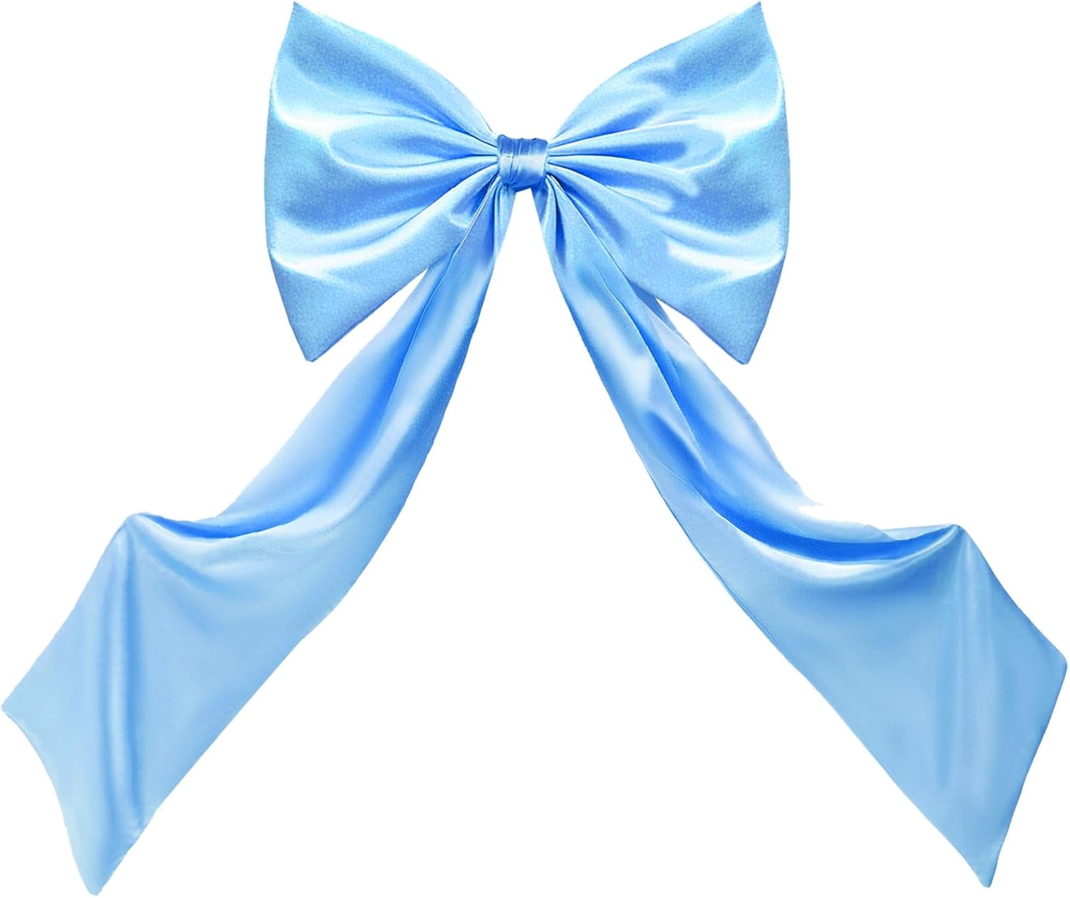 Coquette Large Satin Bow, 24 x 42 Inches, Blue Giant Bow Ribbon Tie for Coquette Room Decor, Birthday Party Backdrop Wall Decoration (Blue)