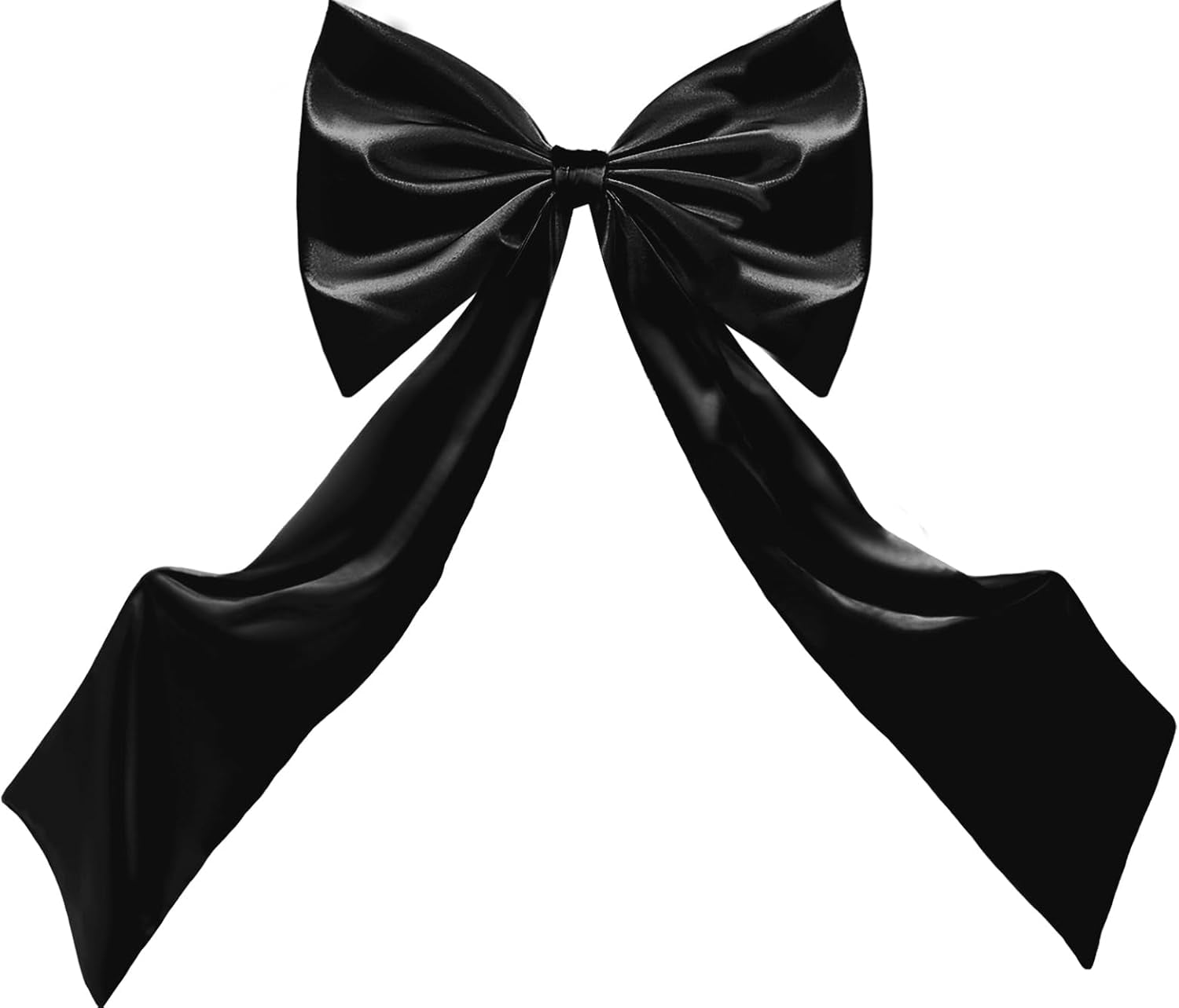 Coquette Large Satin Bow, 24 x 42 Inches, Giant Black Bow Ribbon Tie for Coquette Room Decor, Birthday Party Backdrop Wall Decoration (Black)