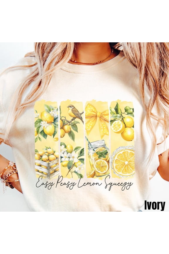 Coquette Lemon Shirt, Brushstroke Lemon Shirt, Summer Fruit Tee, Cottage Core Farmers Market Shirt, Cottagecore Citrus Tee TH100602