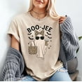 thumbnail image 1 of Coquette Leopard Ghost Coffee Boo-JEE Halloween Boujee Ghost T-Shirt, Fullsizes S-5XL Multicolors T-Shirt, 1 of 5