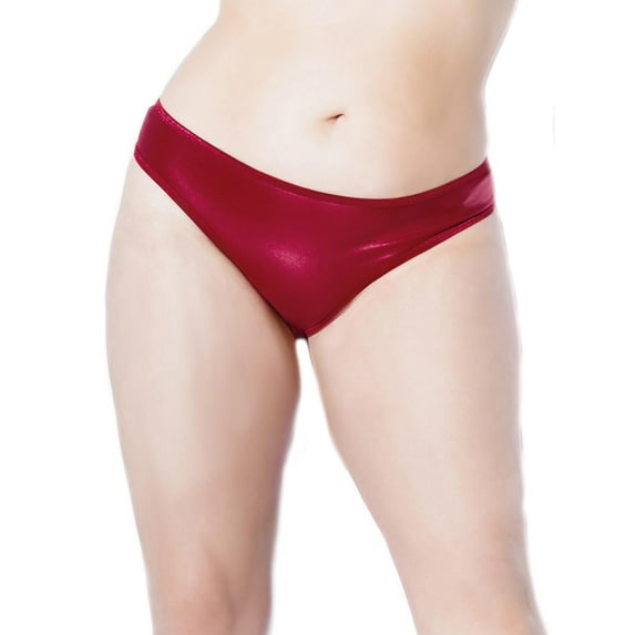 Coquette - D9354X - Matte Wetlook Thong - MERLOT