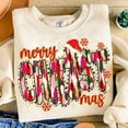 thumbnail image 1 of Coquette Merry Christmas Glitter Sweater, Jesus Cross Christian Dalmatian Xmas Brushstroke Sweatshirt, 1 of 5