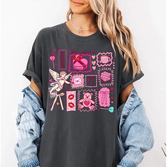 Coquette Be Mine Love Shirt, Love Shirt, Love Angel Shirt, Teddy Bear Shirt, Girly Love Shirt, Love Gift BLACK Unisex S-5XL Hot Trending Shirt, Vintage Birthday Gift