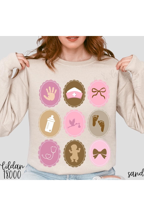 Coquette Mother Baby Nurse Sweatshirt, Mother Baby Unit Crewneck, Pink Bow Labor And Delivery Nurse Sweater, NICU RN Nursery Nurse904 Tshirt All Size S-5XL