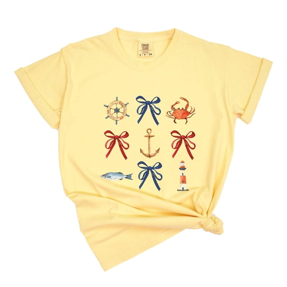 Coquette Nautical Collage - Women's Garment Dyed Tee